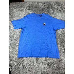 vintage pga tour shirt large  blue shirt logo front and back